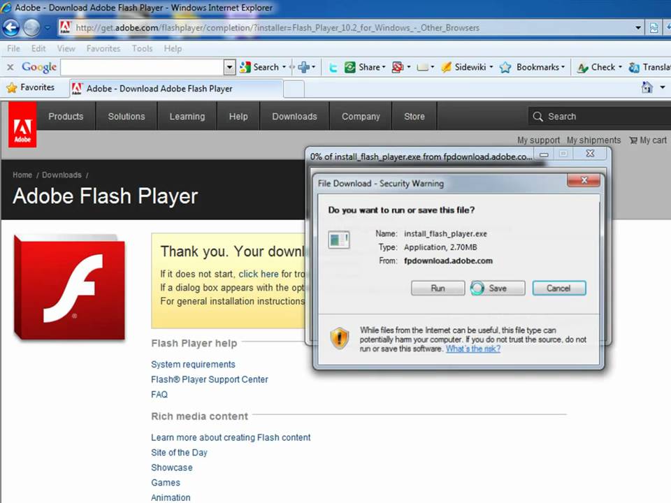 Adobe flash player for chrome browser